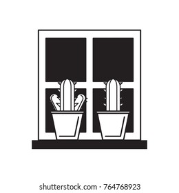 cactus in a plant pot icon
