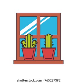 cactus in a plant pot icon