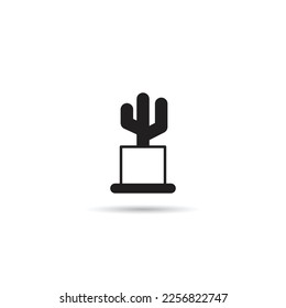 cactus plant pot icon vector illustration
