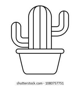cactus plant in pot kawaii character