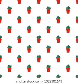 Cactus plant pot pattern seamless vector repeat for any web design