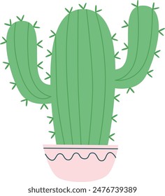 Planta De Cactus En Ilustración vectorial De Maceta
