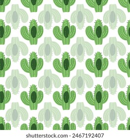 Cactus motif  Image vectorielle sur fond blanc