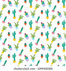 Cactus plant seamless pattern