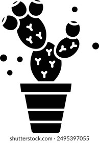 Cactus Plant solid glyph vector illustration