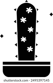 Cactus Plant solid glyph vector illustration
