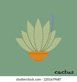 planta de cactus en pequeñas macetas en rocas del desierto linda ilustración vectorial aislada en fondo blanco. Imagen