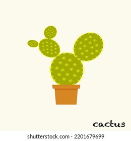 planta de cactus en pequeñas macetas en rocas del desierto linda ilustración vectorial aislada en fondo blanco. Imagen
