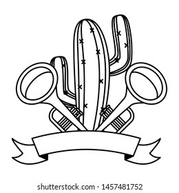 cactus plant with trumpets icons vector illustration design