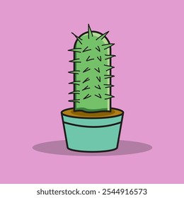 Cactus Plant vetor design com estilo de desenho animado para várias coisas