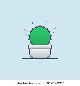 Cactus plant vector icon illustration 