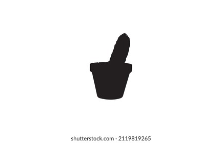 cactus plant vector illustration design black and white
