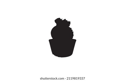 cactus plant vector illustration design black and white