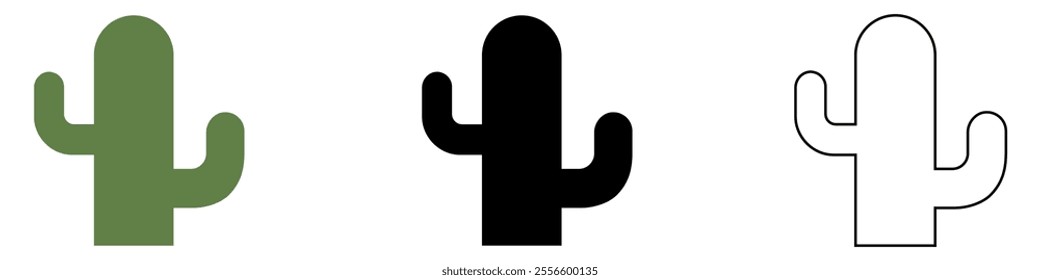 cactus plant vector pictogram sign icon symbol ui and ux design, glyphs and stroke line