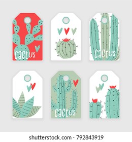 Cactus plant, vector stipple concept with hearts