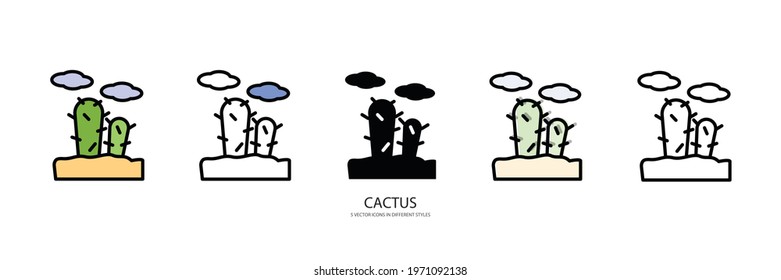 cactus plant vector type icon