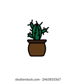 cactus plant vector type icon