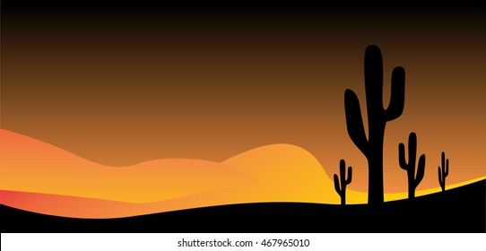 Cactus plants in desert  background