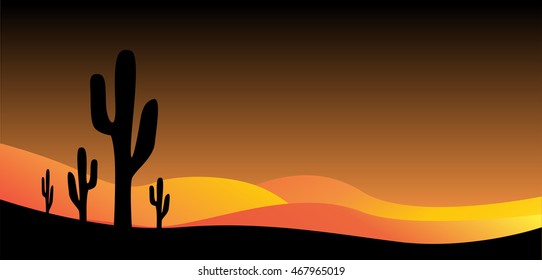 Cactus plants in desert  background