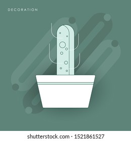 Cactus plants nature elements. tropical doodle. summer doodle. Concept of line icon with green theme