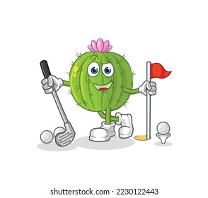 the cactus playing golf vector. cartoon character