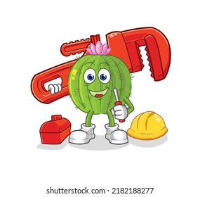 the cactus plumber cartoon. cartoon mascot vector