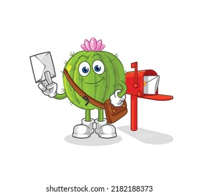 the cactus postman vector. cartoon character
