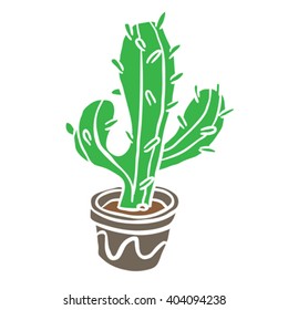 cactus in a pot cartoon