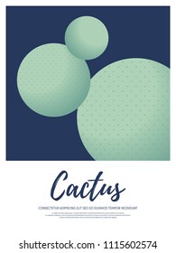Cactus in a pot ceramic pot. Design element template can be used for poster, background, backdrop, publication, vector illustration