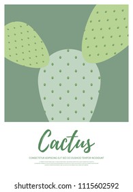 Cactus in a pot ceramic pot. Design element template can be used for poster, background, backdrop, publication, vector illustration