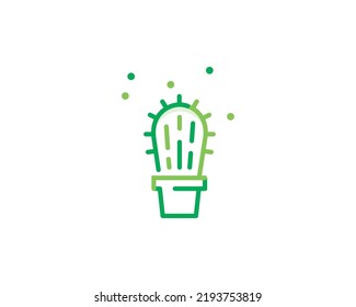 Cactus in pot color icon, Desert icon, Cactus icon, Vector Cactus - desert plant flat vector icon for apps and websites