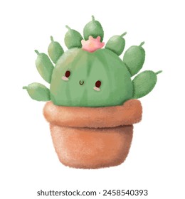 cactus in a pot Cute cartoon 