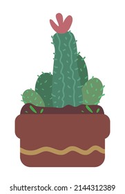 cactus in pot decoration icon isolated