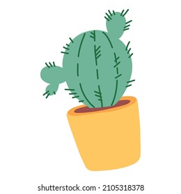 Cactus pot falling down with different things. Cactus pot fly, isolated Cactus pot fall, vector concept.