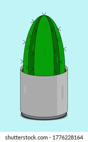 Cactus in a pot - flat design