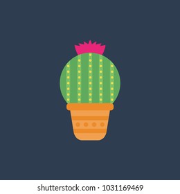 cactus in pot flat icon