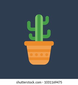 cactus in pot flat icon
