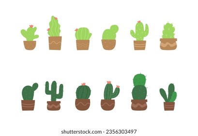 Cactus in a pot hand drawn illustration