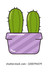 Cactus in a pot. Home plant. Vector illustration