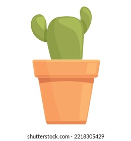 Cactus pot icon cartoon vector. Summer garden. Season room