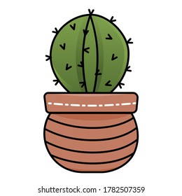 Cactus in pot icon illustration design. Succulent vector concept isolated on white design