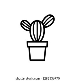cactus and pot icon logo vector