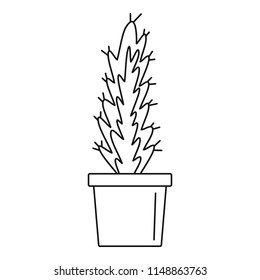Cactus pot icon. Outline cactus pot vector icon for web design isolated on white background