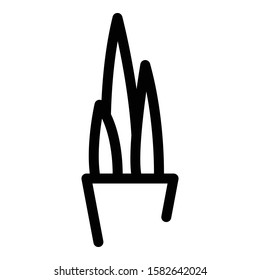 Cactus pot icon. Outline cactus pot vector icon for web design isolated on white background