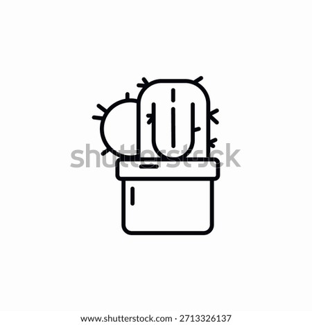 cactus pot icon sign vector