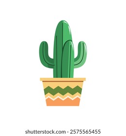 cactus in a pot. cactus icon vector. flat color vector illustration