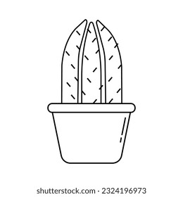 Cactus in pot icon. Vector illustration on white background.