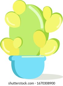 Cactus in pot, illustration, vector on white background.