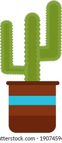Cactus in a pot, illustration, vector on a white background.