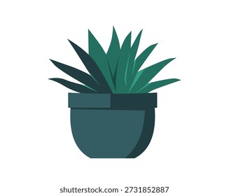 Cactus in pot isolated icon. Plants indoor room, houseplant, floral interior decoration design element illustration.